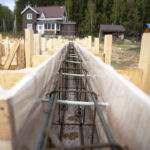 Formwork to fill the foundation